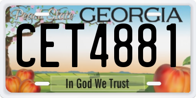 GA license plate CET4881
