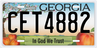 GA license plate CET4882