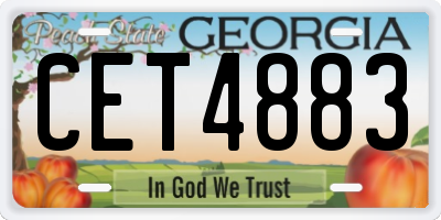 GA license plate CET4883