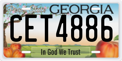 GA license plate CET4886
