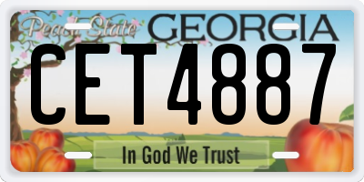 GA license plate CET4887