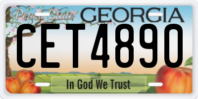 GA license plate CET4890