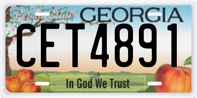 GA license plate CET4891
