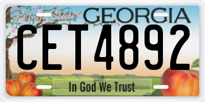 GA license plate CET4892