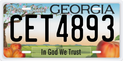GA license plate CET4893