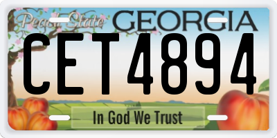 GA license plate CET4894