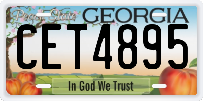 GA license plate CET4895