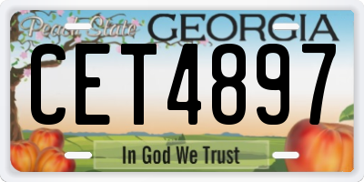 GA license plate CET4897
