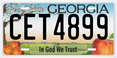 GA license plate CET4899