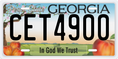 GA license plate CET4900
