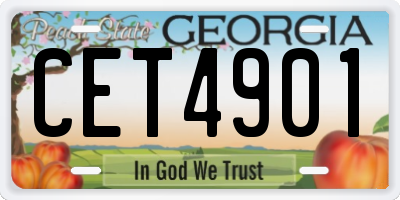 GA license plate CET4901