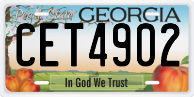 GA license plate CET4902
