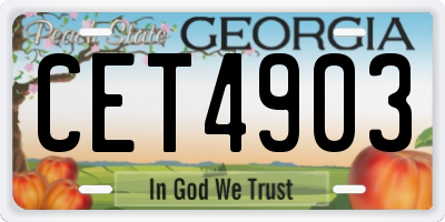 GA license plate CET4903