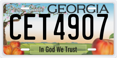 GA license plate CET4907