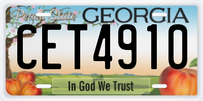 GA license plate CET4910