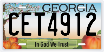 GA license plate CET4912