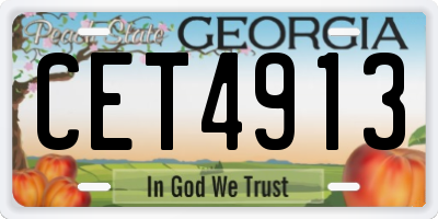 GA license plate CET4913