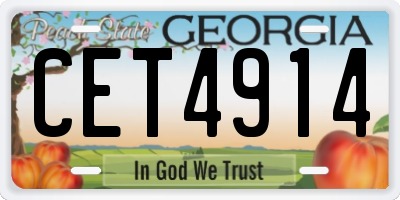 GA license plate CET4914