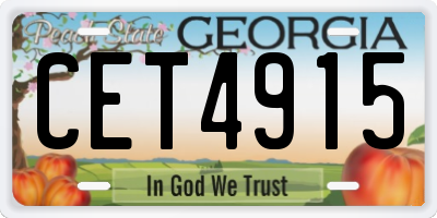 GA license plate CET4915