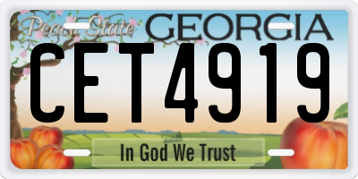 GA license plate CET4919