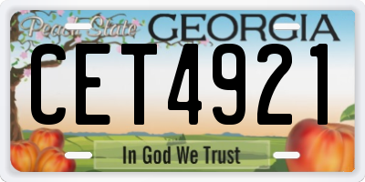 GA license plate CET4921