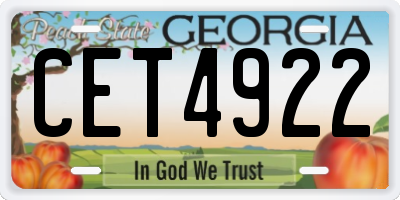 GA license plate CET4922