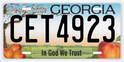 GA license plate CET4923