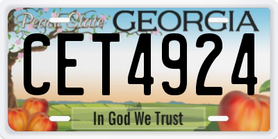GA license plate CET4924
