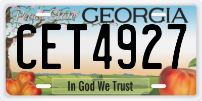 GA license plate CET4927