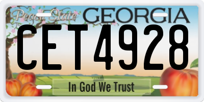 GA license plate CET4928