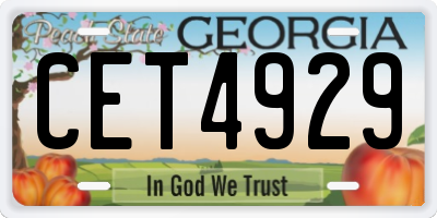 GA license plate CET4929
