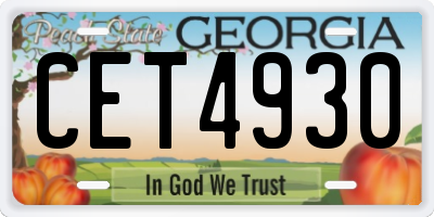 GA license plate CET4930