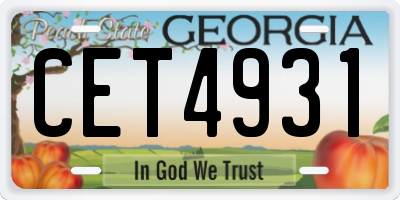 GA license plate CET4931