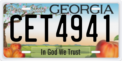 GA license plate CET4941
