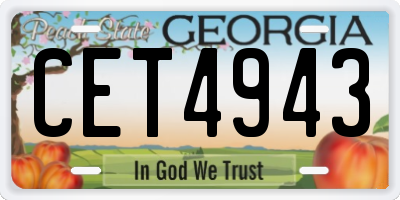 GA license plate CET4943