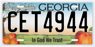 GA license plate CET4944