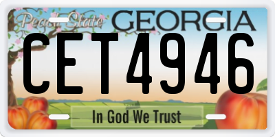 GA license plate CET4946