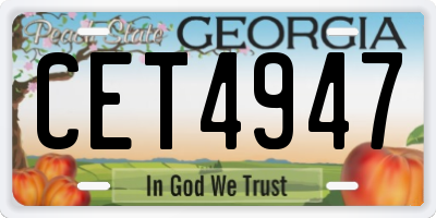 GA license plate CET4947