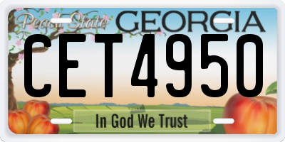 GA license plate CET4950