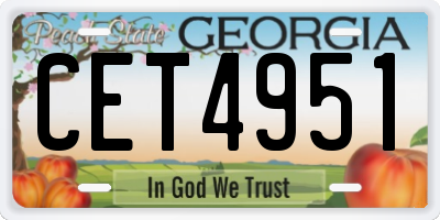 GA license plate CET4951