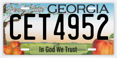 GA license plate CET4952
