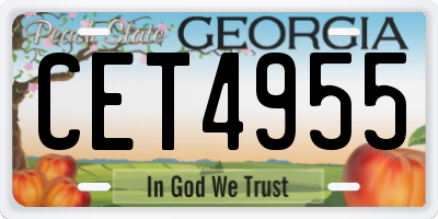GA license plate CET4955
