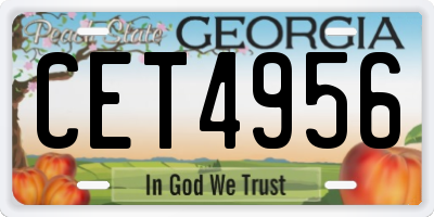 GA license plate CET4956