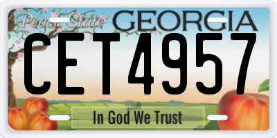 GA license plate CET4957