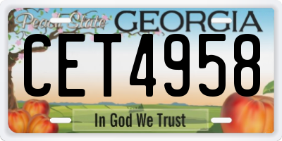 GA license plate CET4958