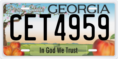 GA license plate CET4959