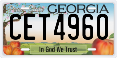 GA license plate CET4960