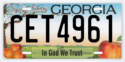 GA license plate CET4961