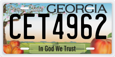 GA license plate CET4962