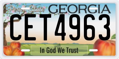 GA license plate CET4963